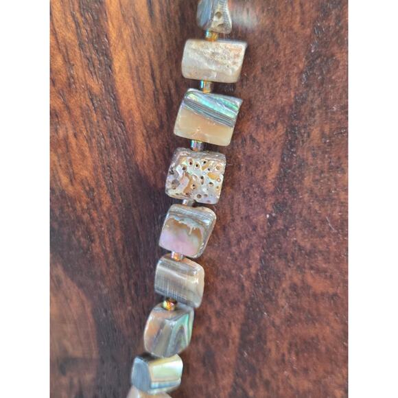 Handmade Fly Free Bird Necklace Abalone Shell Beads + Rhinestones - Picture 7 of 9